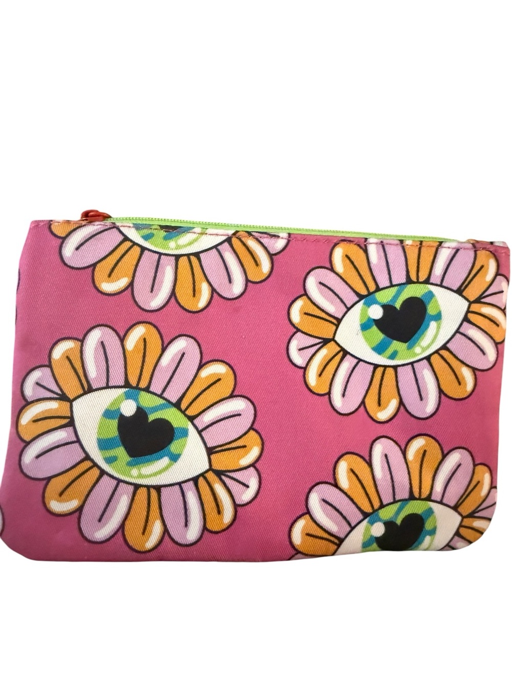ipsy Pink Floral Eye Print Cosmetic Bag